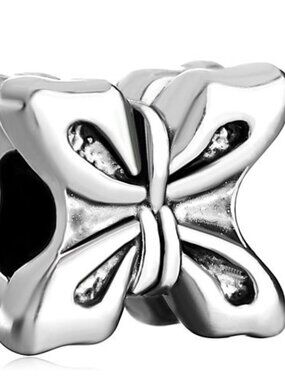 Pugster Silver Butterfly Bracelet Charm - Pandora Style